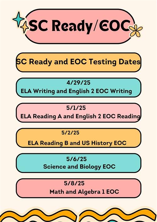 Image depicts EOC dates for Renaissance Academy 2025
